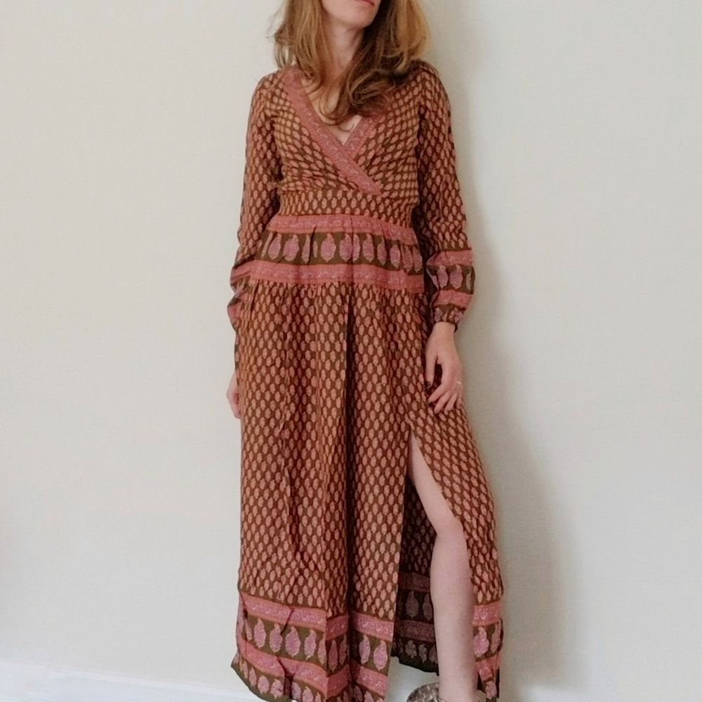 RAGA Avah Split Front Boho Maxi Dress XS